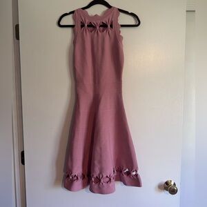 Ted Baker Pink Sleeveless Bodycon Dress with Cutout Bow Details